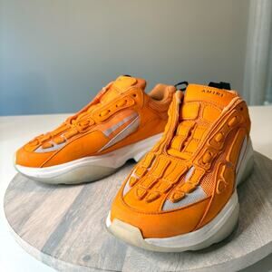 Amiri Skeleton Bone Runner Sneakers Orange Mesh Men’s Size 9 Designer Shoes